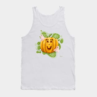 Cute Jack O Lantern Halloween Pumpkin and Ghosts Tank Top